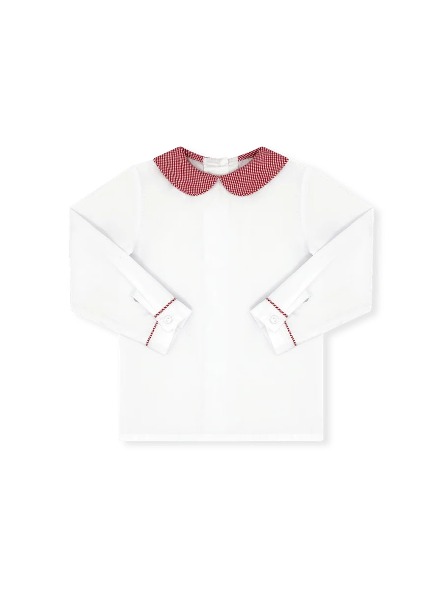 Sibley Shirt Long Sleeve - Webster White, Ramsey Red Minigingham | Lullaby Set