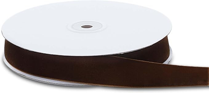 15 Yards Velvet Ribbon 1 Inch Single Face Brown Velvet Ribbon Spool Prefect for Wedding, Ribbon f... | Amazon (US)