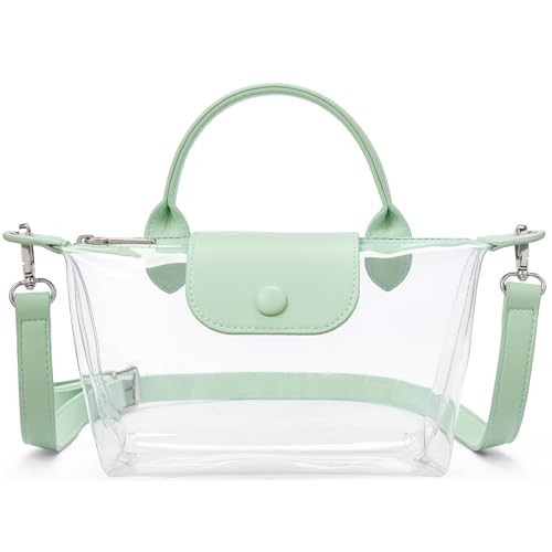 BOSTANTEN Clear Bag for Stadium Approved Small Crossbody Purse Handbags for Concerts Sports Events Mint Green | Amazon (US)
