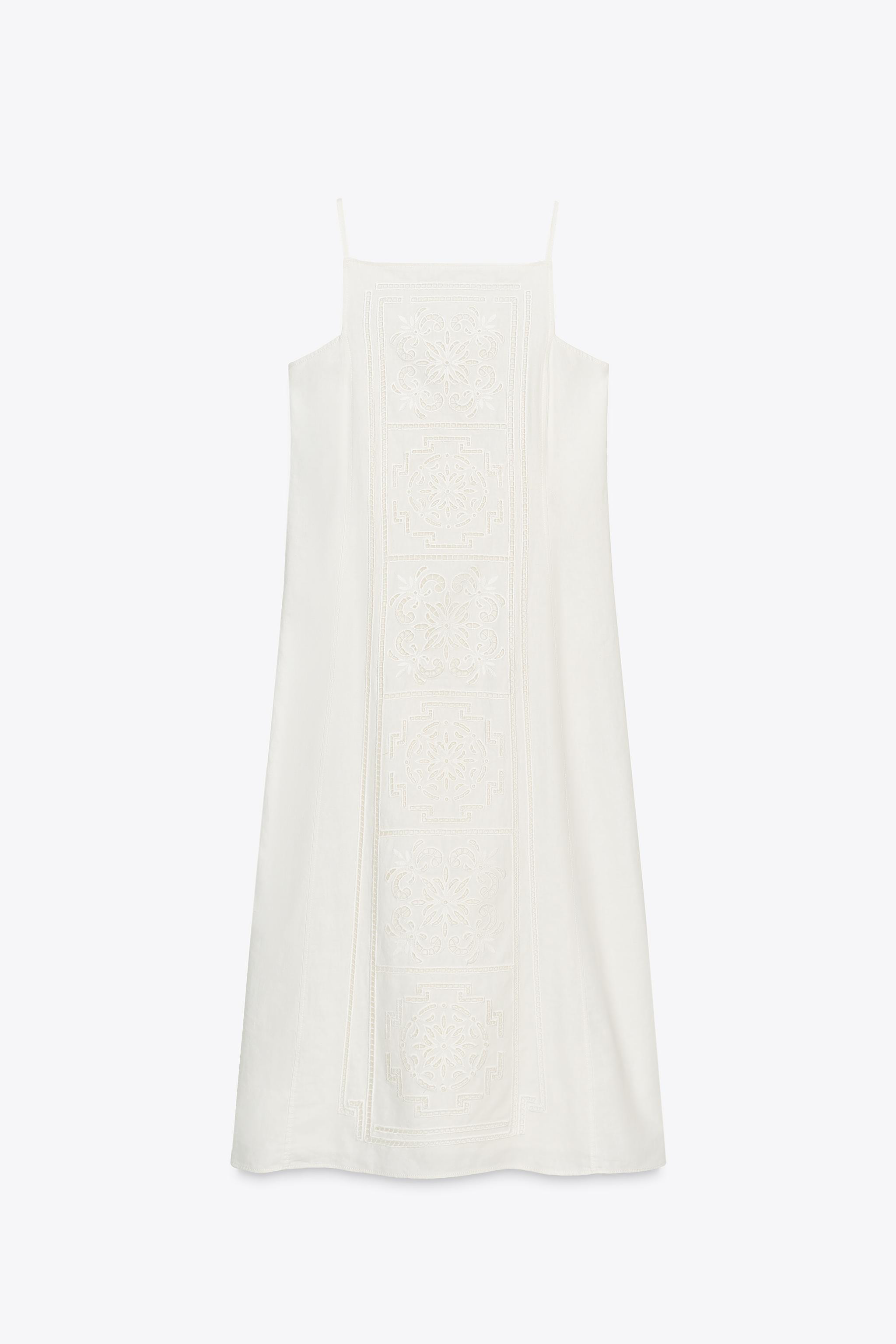 ZW COLLECTION EMBROIDERED LINEN DRESS | Zara US