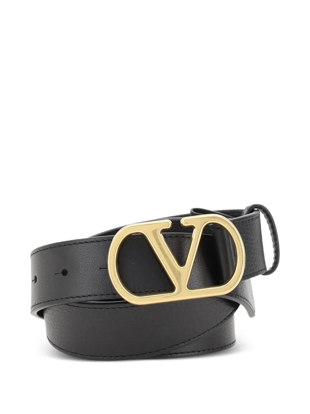 Valentino Garavani 30mm VLogo Signature leather belt - Black | Farfetch Global
