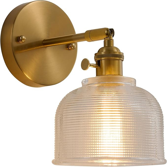 Modern Gold Wall Sconce Fixture,Modern Vanity Lights with Clear Glass Shade for Mirror, Kitchen, ... | Amazon (US)