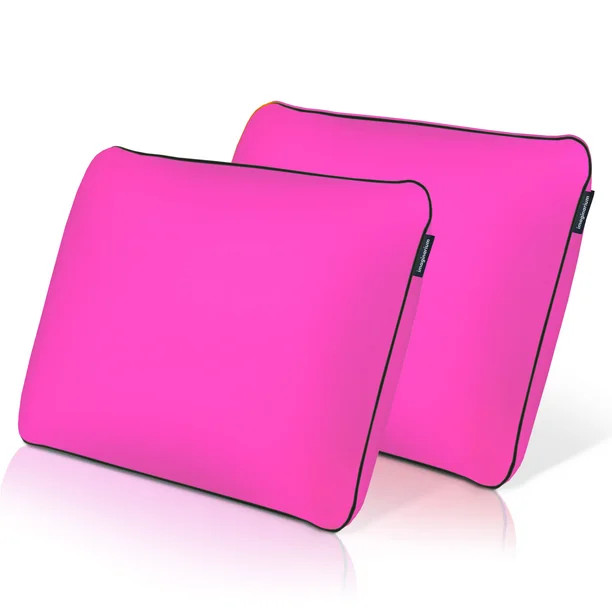 Memory Foam Fun Pillow With Cool-To-The-Touch Cover, Standard/Queen, Party Pink, 2 Pack | Walmart (US)