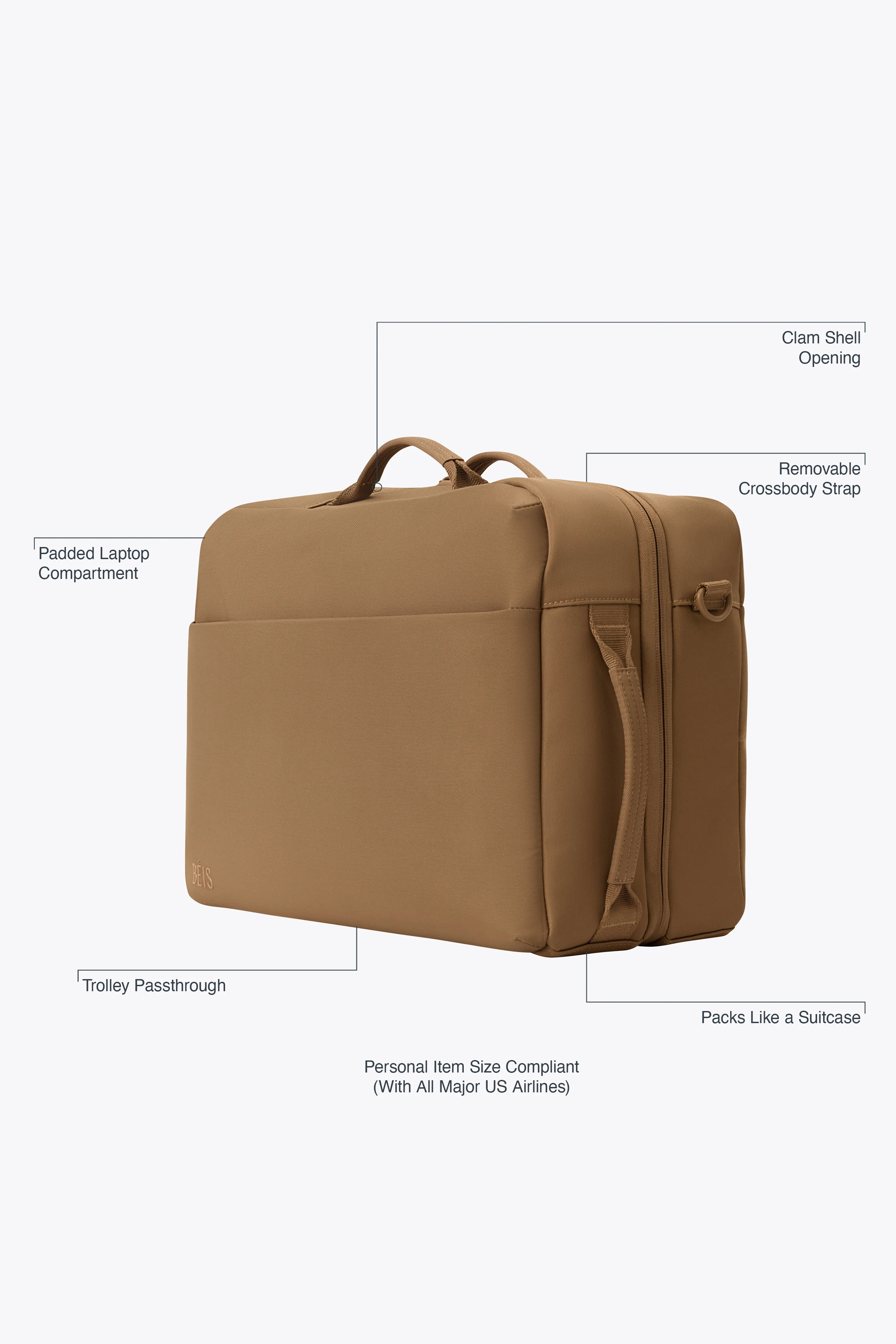 BÉIS 'The Ultimate Travel Duffle' in Black - Personal Item Travel Duffle Bag in Black | BEIS