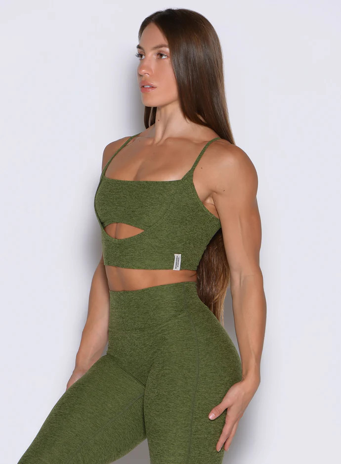 Olive Green Second Skin Sports Bra | Bombshell Sportswear | Bombshell Sportswear