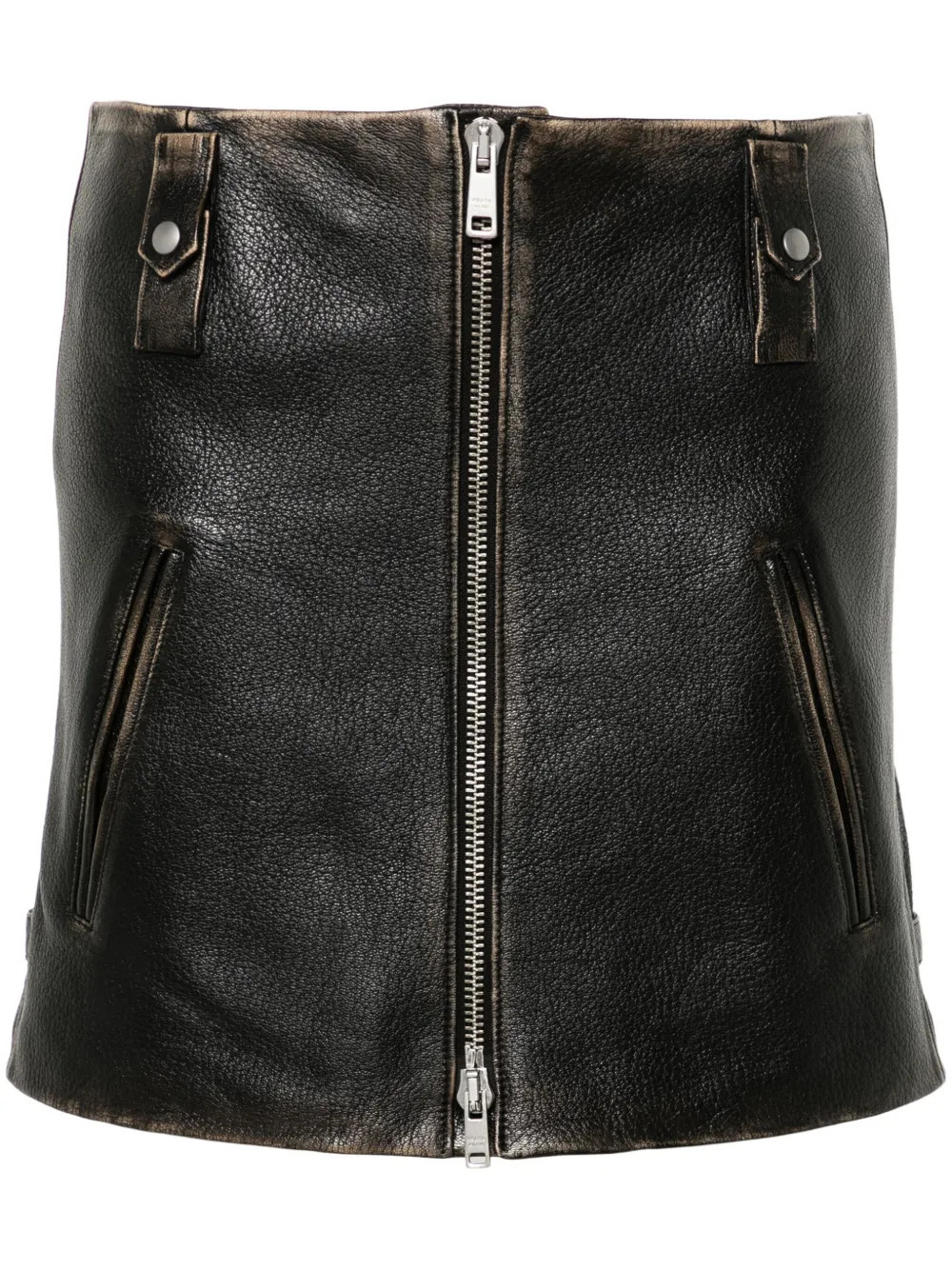 Prada leather mini skirt - Black | Farfetch Global