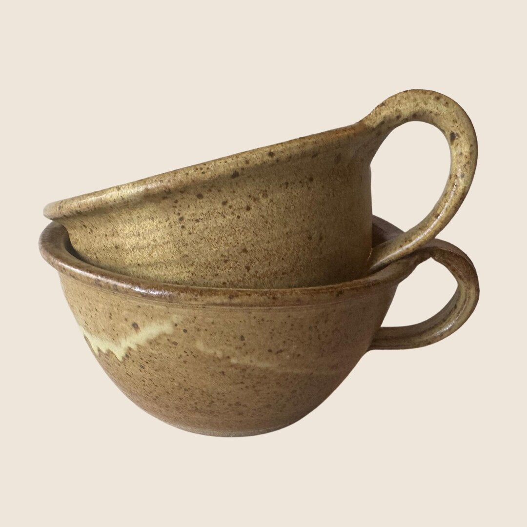 Pair of Studio Pottery Handmade Oversized Mugs or Soup Bowls - Etsy | Etsy (US)