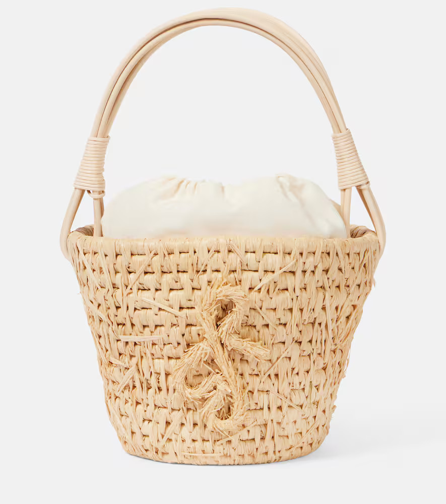 Ruslan Baginskiy Hay rattan-trimmed straw basket bag | Mytheresa (UK)