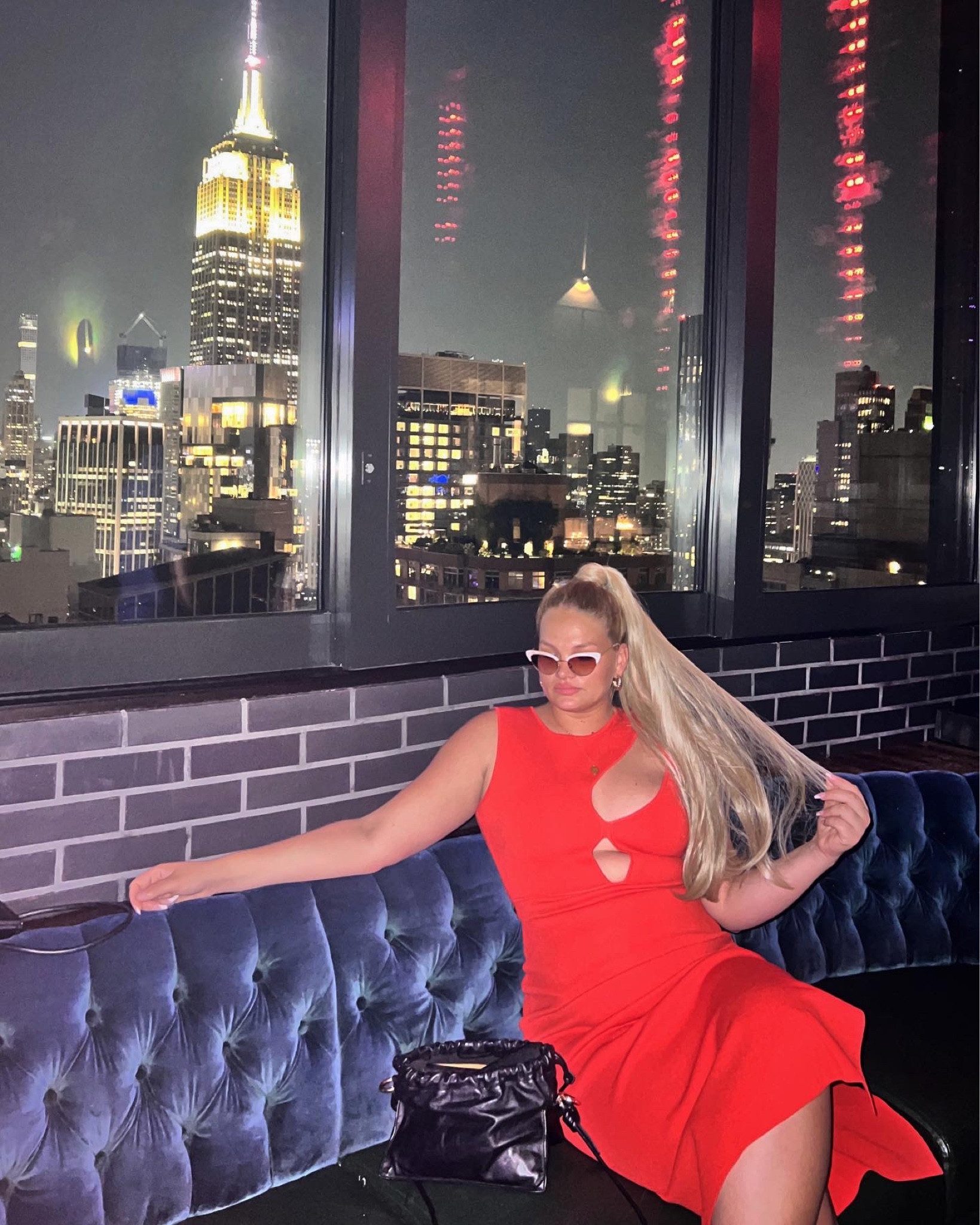 Night out in NYC 🌆 but make it memorable. Wearing #estebancortazar via #renttherunway.  The material fit like a glove, stretchy in all the right places, but my favorite part was the front cut outs! 

#LTKstyletip #LTKmidsize #LTKparties