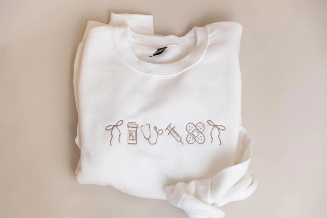 Nurse Icon Crewneck| Nursing Icons Sweatshirt | Embroidered Sweatshirt | Gifts for Nurses - Etsy | Etsy (US)