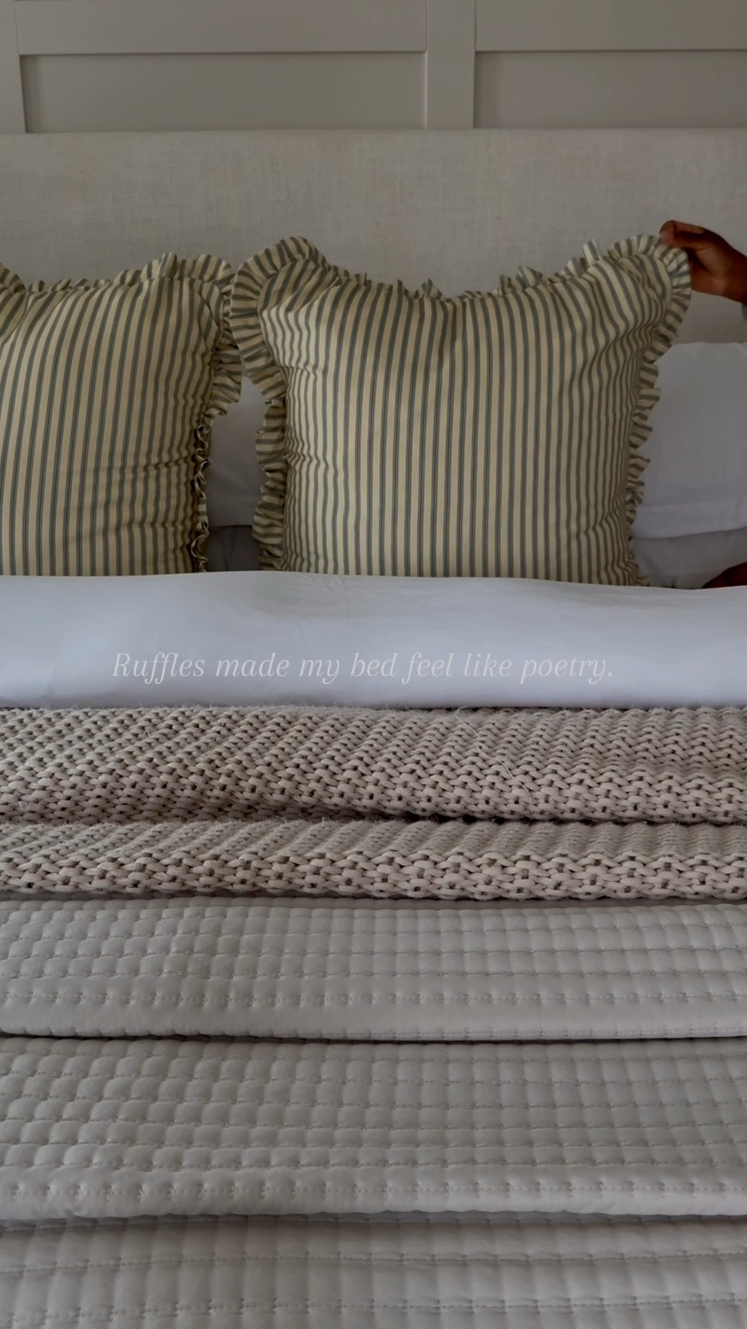 These ruffled pillows turned my bed into a dreamy escape🤎
linked for you to bring that poetry home.
@Woven Nook 


#LTKHome