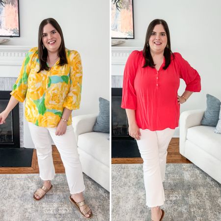 Tried and true Tuesday: the Lilly Pulitzer Elsa Silk Blouse. 

I am wearing size xl in the floral & size xxl in the solid. 



#LTKPlusSize #LTKMidsize #LTKStyleTip