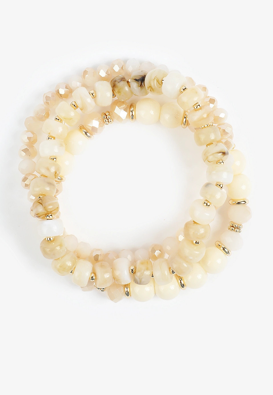 3 Pack Cream Stretch Bracelet Set | Maurices
