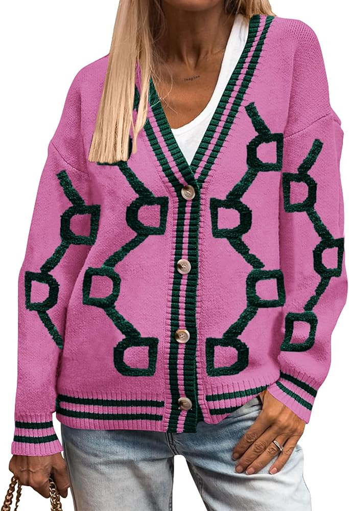 PRETTYGARDEN Women's Fall Chunky Knit Cardigan Sweaters Casual Open Front Button Up Winter Coats ... | Amazon (US)