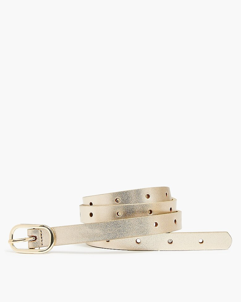 Skinny metallic leather belt | J.Crew Factory