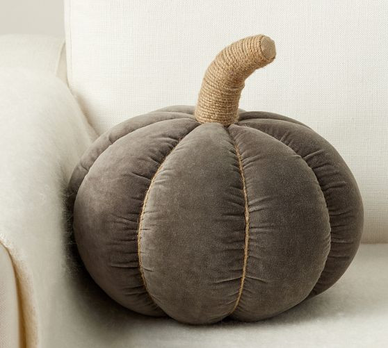 Velvet Pumpkin Shaped Pillow | Pottery Barn (US)