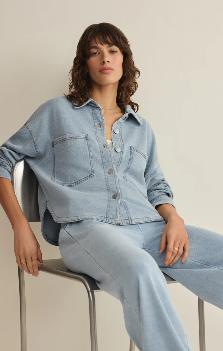 All Day Cropped Knit Denim Jacket | Z Supply