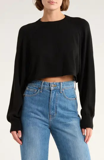INDUSTRY REPUBLIC CLOTHING Raglan Sleeve Crop Sweater | Nordstromrack | Nordstrom Rack