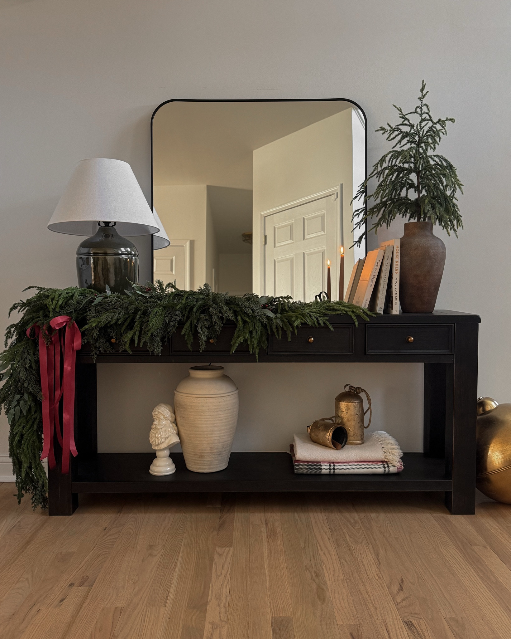 Christmas entryway decor, Christmas sideboard decor, Christmas console table styling, Christmas garland, holiday decor

#LTKHoliday #LTKSeasonal #LTKHome