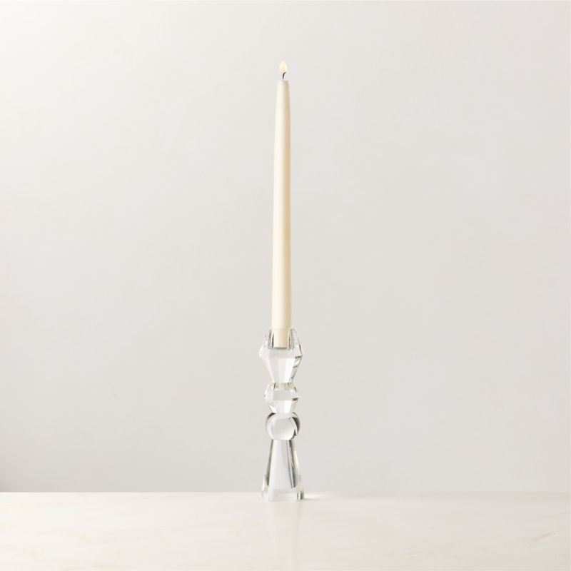 Aven Clear Crystal Taper Candle Holder Small + Reviews | CB2 | CB2