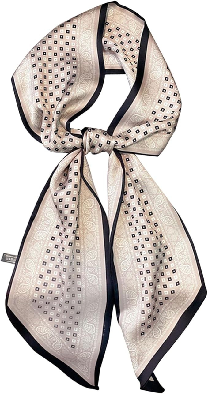 kcctoo 59" Mulberry Silk Like Head Scarf Women's Fashion Square Neck Satin Scarfs for Bag Hair Sc... | Amazon (US)