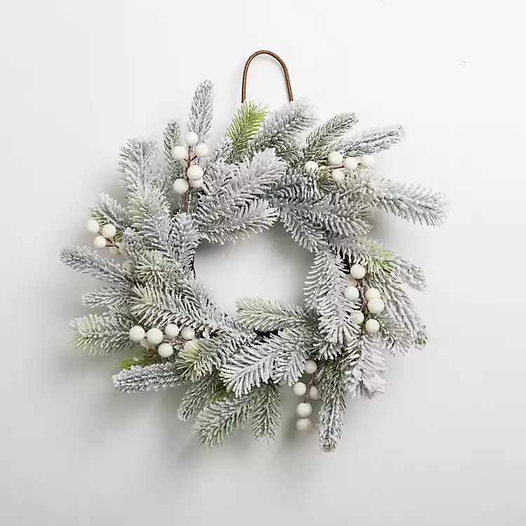 Frosted Pine and White Berry Mini Wreath | Kirkland's Home