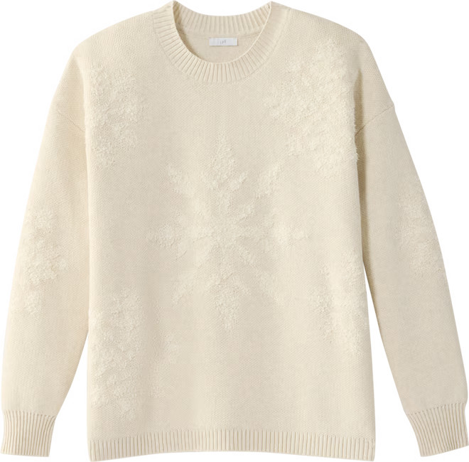 Textured-Stitched Snowflake Sweater | J. Jill