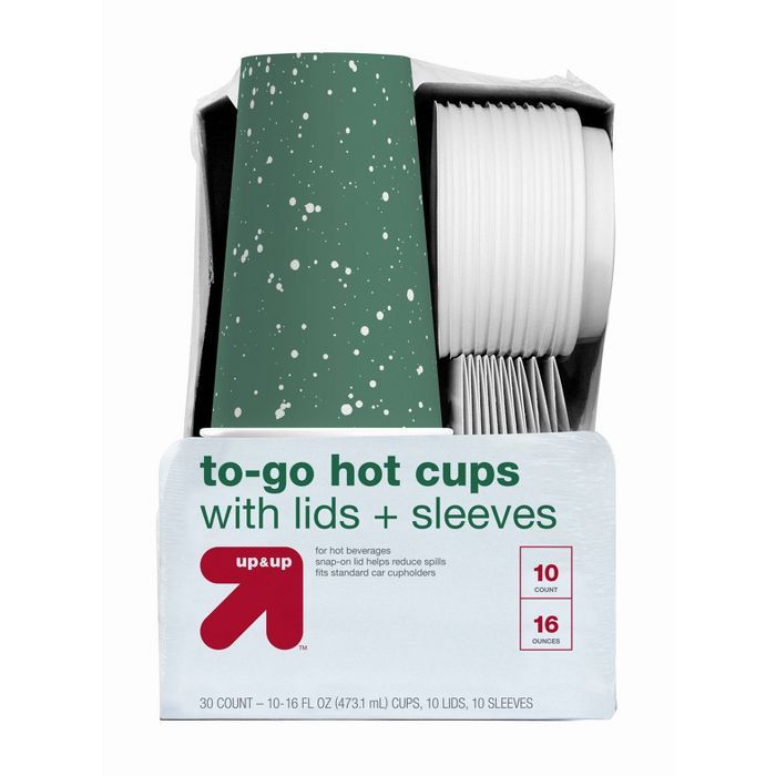 Target/Household Essentials/Disposable Tableware‎Holiday To-Go Disposable Hot Cups + Sleeves - ... | Target