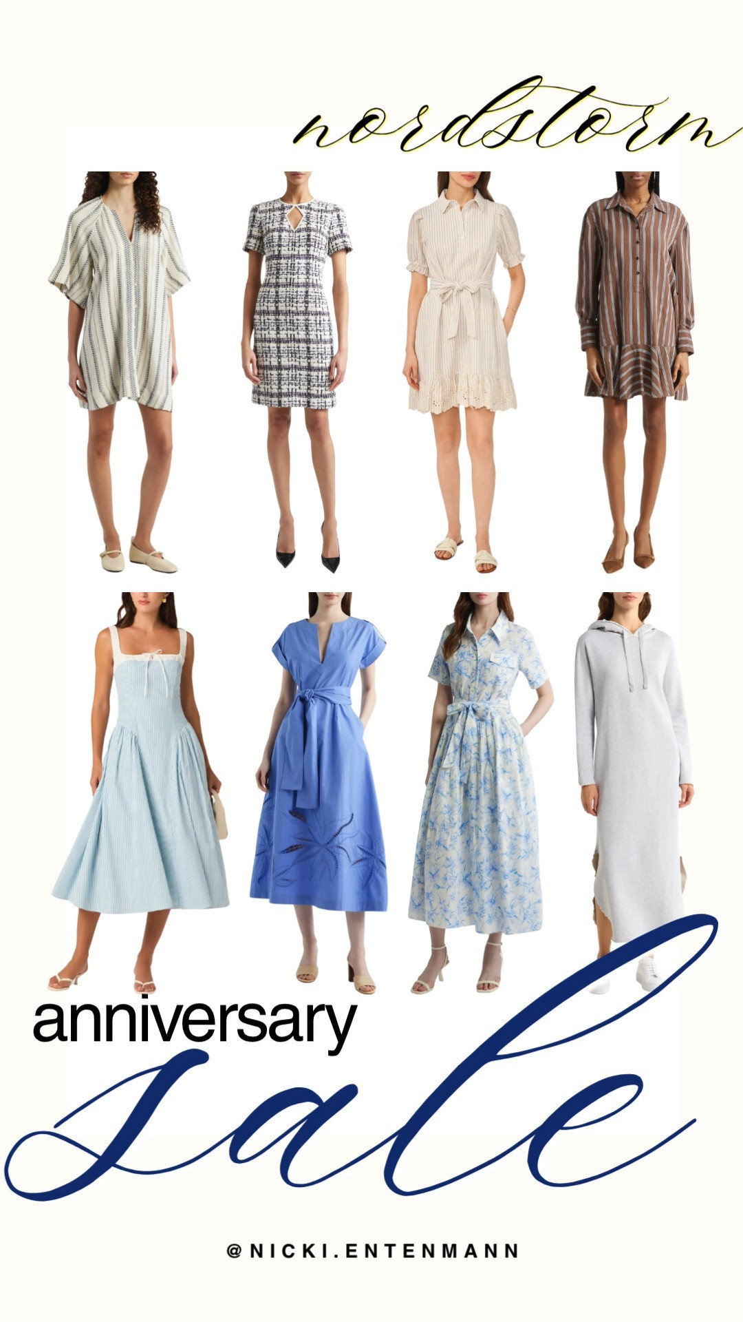 Discover chic dress finds from the Nordstrom Anniversary Sale featuring versatile shirt dresses, tailored tweed minis, flowy blue midis, and relaxed sweatshirt styles perfect for work, weekends, and transitional seasons. #nordstrom #nordstromsale #nsale #dresses #shirtdress #mididress #workwear #falltransition #fashionfinds #shoppinghaul 👗👜🍂 

 #LTKdayinmylife #LTKootd #LTKSaleAlert