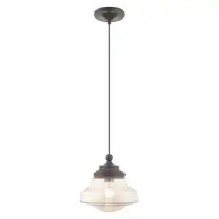 AVIANCE LIGHTING Ghessington 1-Light English Bronze Mini Pendant with Champagne Glass HD62955 - T... | The Home Depot
