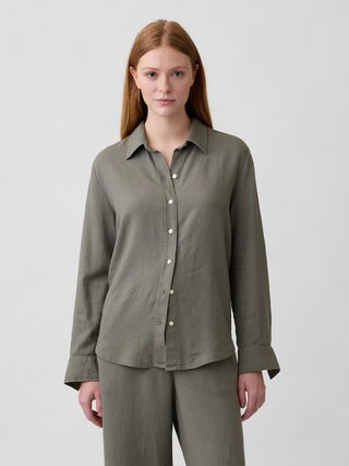 Linen-Blend Easy Shirt | Gap Factory