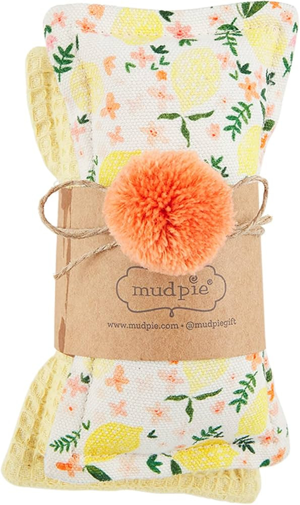 Mud Pie Fabric Sponge Set, Lemon, 5.75" x 3.25" | Amazon (US)