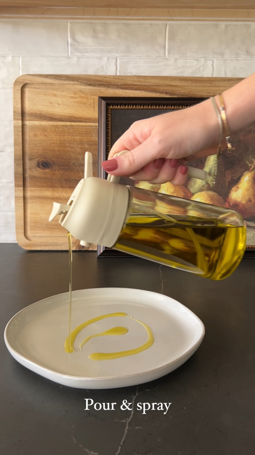 This multifunction olive oil dispenser from Amazon has been such a great addition to our kitchen essentials. I love that it has both a pour spout and a mist option. It’s perfect for roasting vegetables, spritzing salads, or drizzling right into a pan.

The glass is nice and thick, and I appreciate that it’s clear and not plastic as we’re trying to reduce plastic in our food storage where we can.

#LTKHome