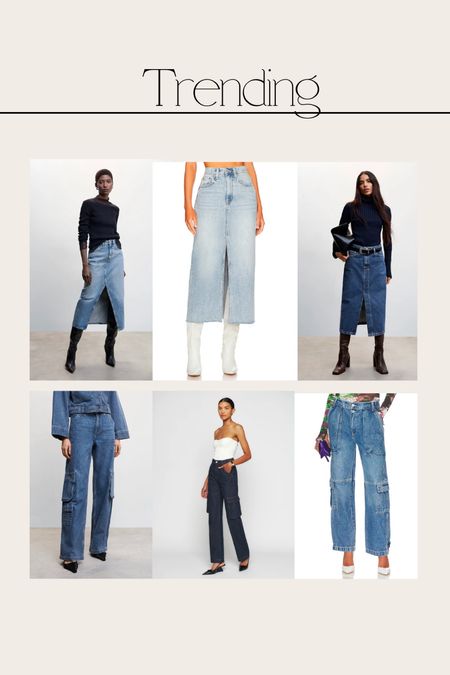 Trending 
Denim midi skirt
Cargo denim pants 
Pocket denim pants 
Revolve 
Jeans 



#LTKFind #LTKstyletip #LTKtravel
