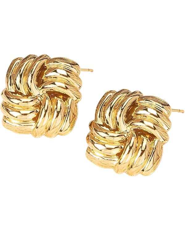 KaFu Retro Geometric Rectangle Leopard Print Stud Earrings for Women Gold Plated Vintage Square P... | Amazon (US)