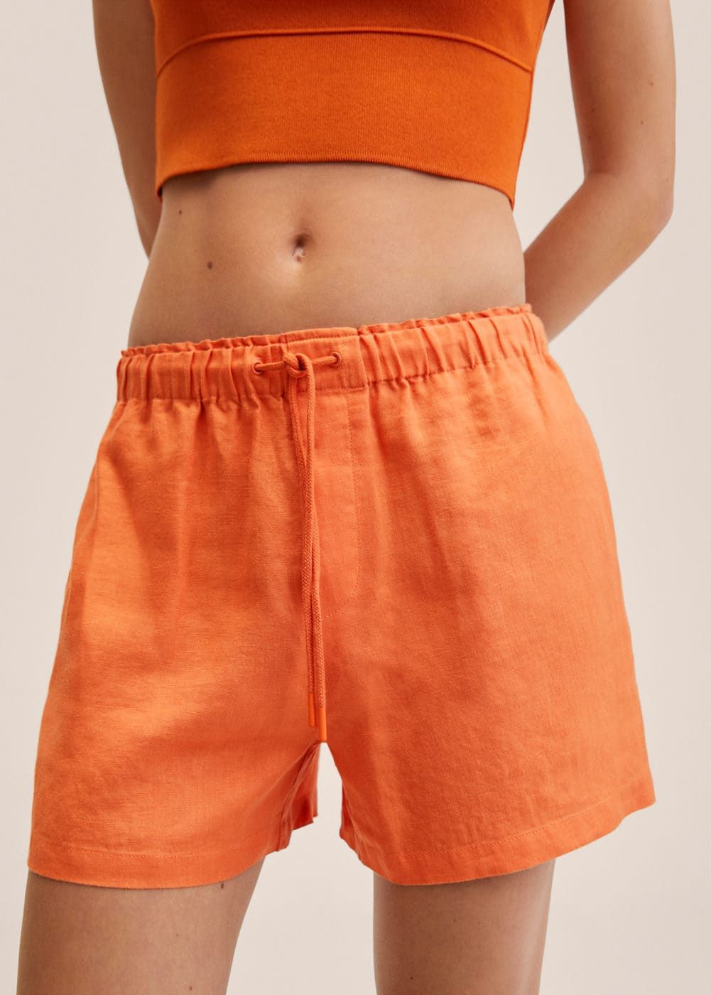 100% linen shorts -  Women | Mango United Kingdom | MANGO (UK)
