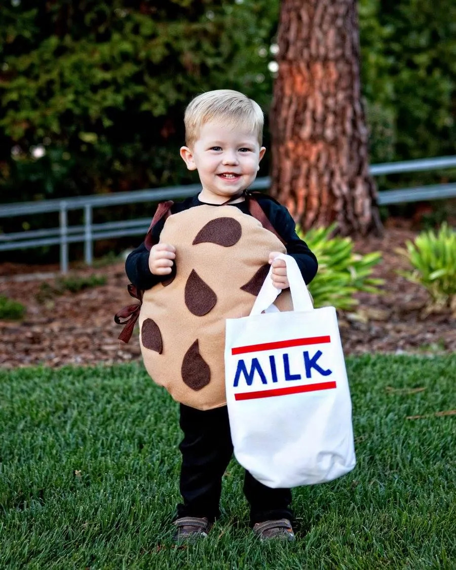 Halloween Costume Chocolate Chip Cookie including milk treat bag. Offered in toddler, kids and adult sizes | Etsy (Global)