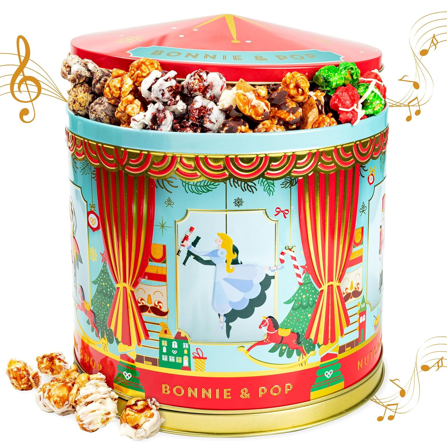 Christmas Popcorn Gift Tin - Gourmet Food Gifts - Plays Music - Chocolate & Popcorn Gift Tin, Hol... | Amazon (US)