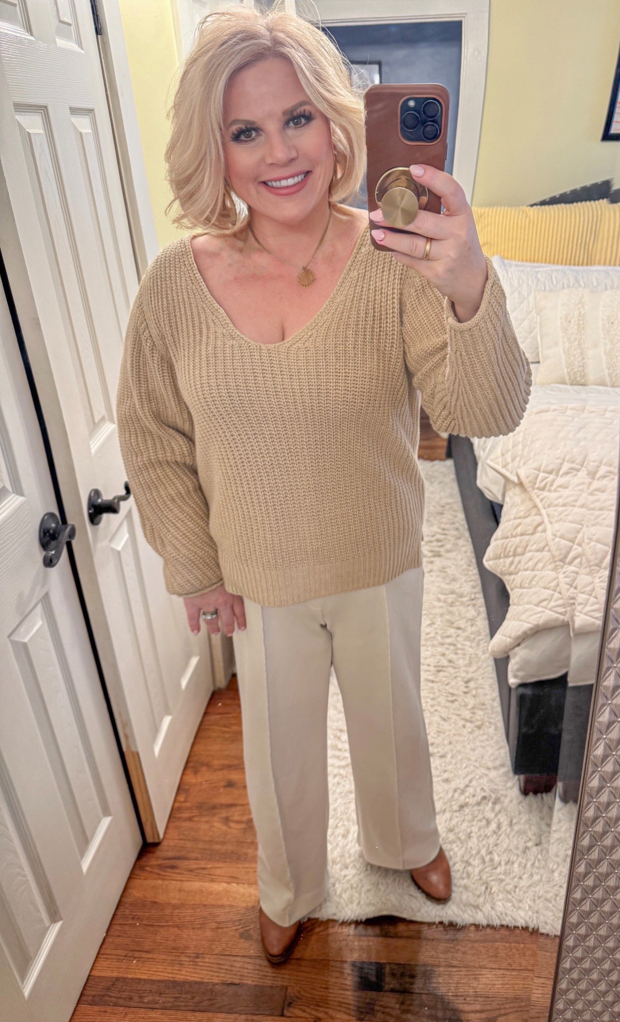 I've made the decision that I'm not shopping for one more single thing, if I can't wear it into the spring. I'm ALL SET with winter.
This oversized sweater is one of those versatile pieces. Here is how I style it for work on a cold February day...with winter white trousers. In the spring, it will be adorable with with jeans and cute loafers. 

Transition outfits, neutrals, work outfit, spring outfits 

#LTKdayinmylife #LTKWorkwear #LTKootd