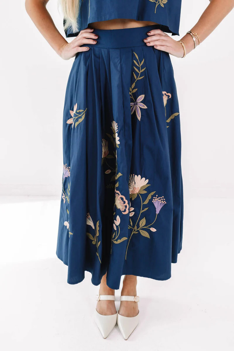 You Got It Girl Midi Skirt - Navy | The Impeccable Pig