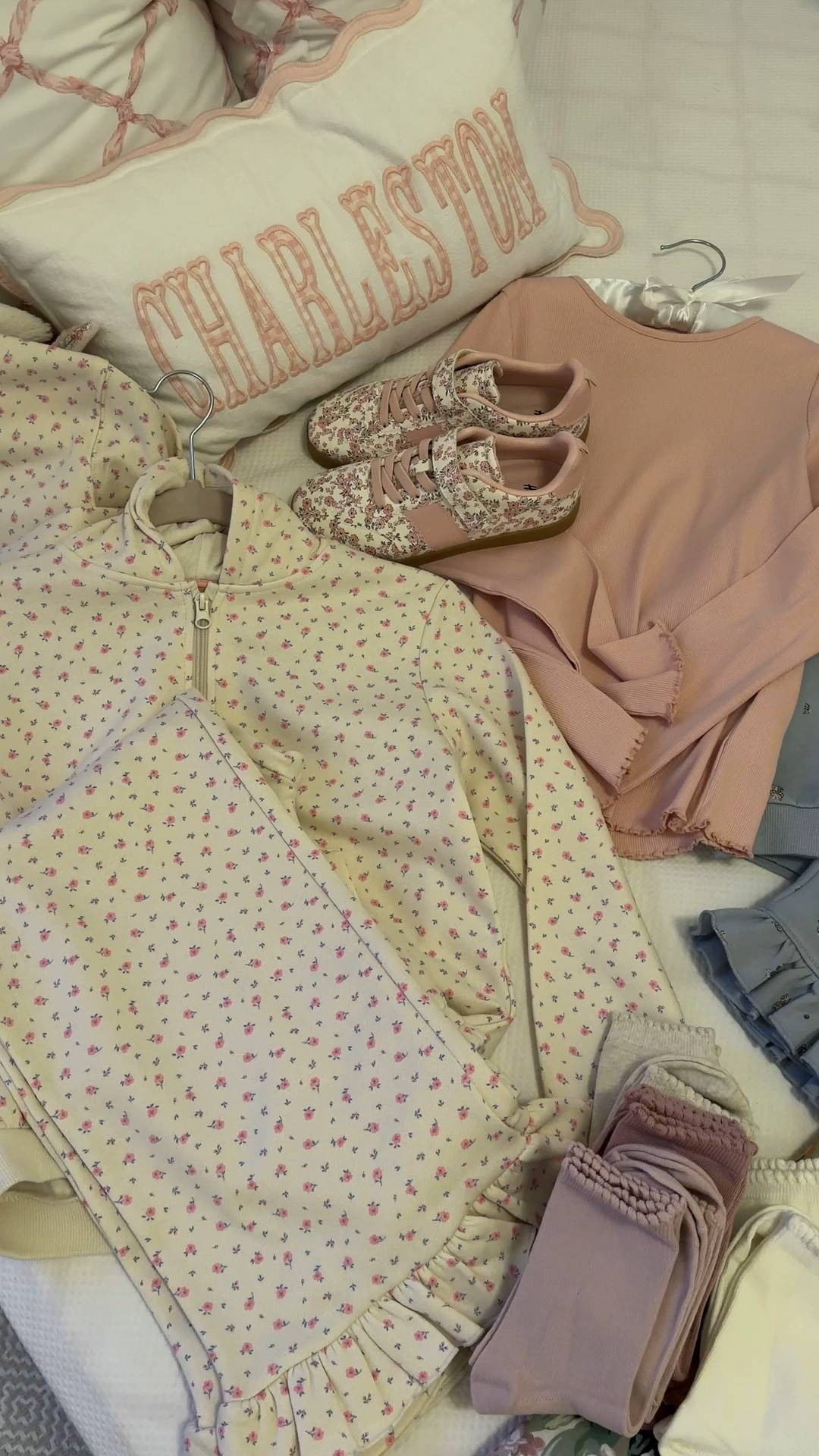 Girls’ clothing pieces! Floral sweatsuit and tennis shoes! 

#LTKBaby #LTKKids