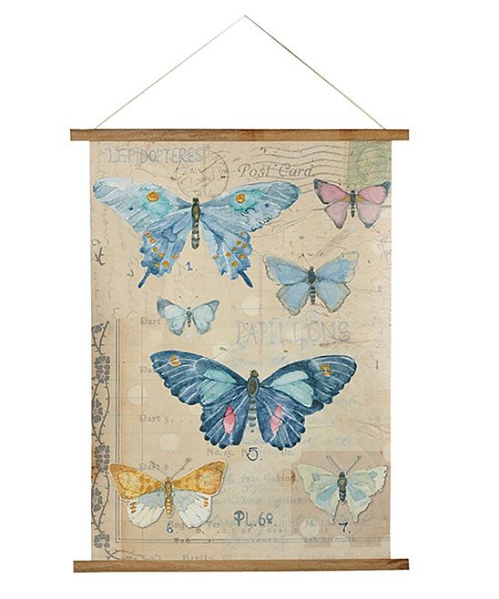 Blue Butterflies Scroll Wall Art | Zulily