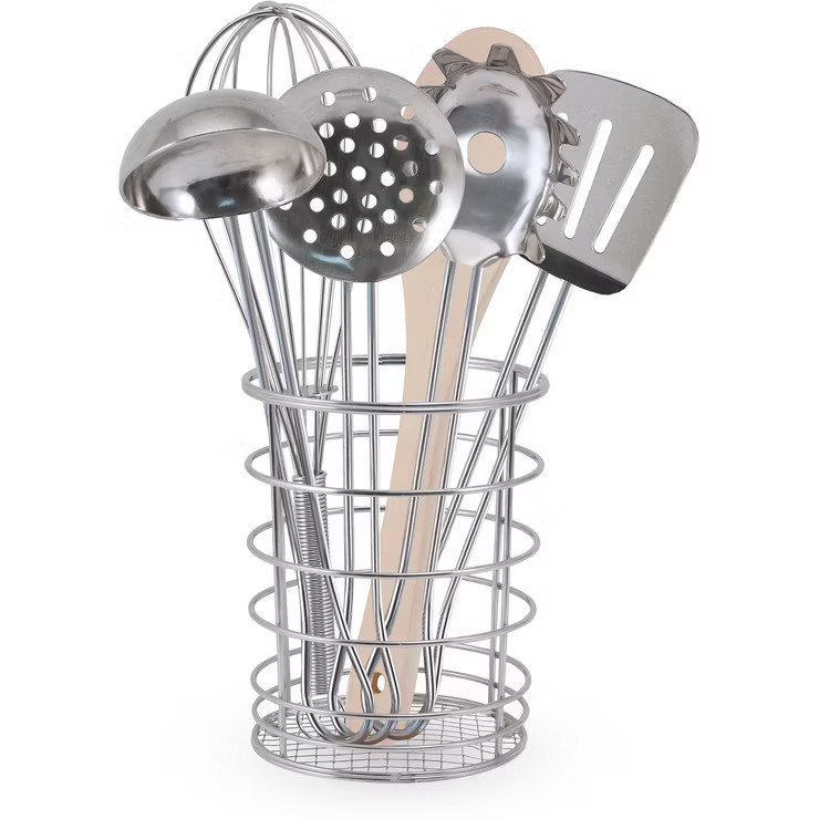Melissa & Doug Stir and Serve Cooking Utensils (7pc) - Stainless Steel and Wood | Target