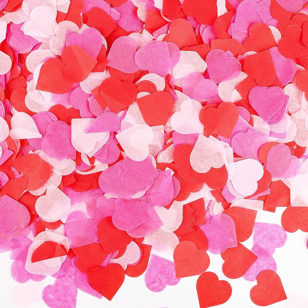 FOIMAS 6000pcs Heart Paper Confetti,Valenitine's Dday Heart Tissue Paper Confetti for Valentine's... | Amazon (US)