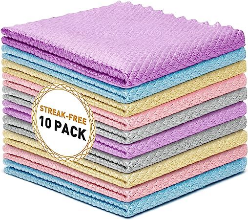 Siligli Streak Free Miracle Cleaning Cloths, Reusable Kitchen Towels, Easy Clean Cloth, Nanoscale... | Amazon (US)