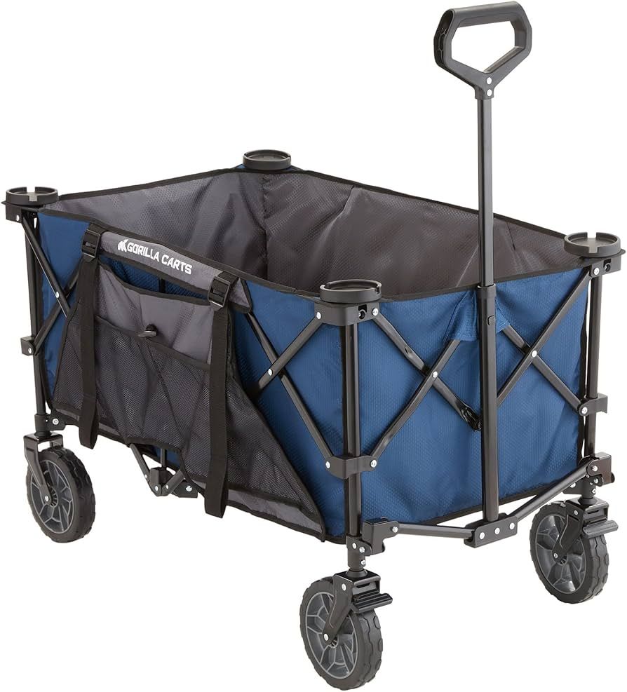 Gorilla Carts 7 Cubic Feet Foldable Collapsible Durable All Terrain Utility Pull Beach Wagon with... | Amazon (US)