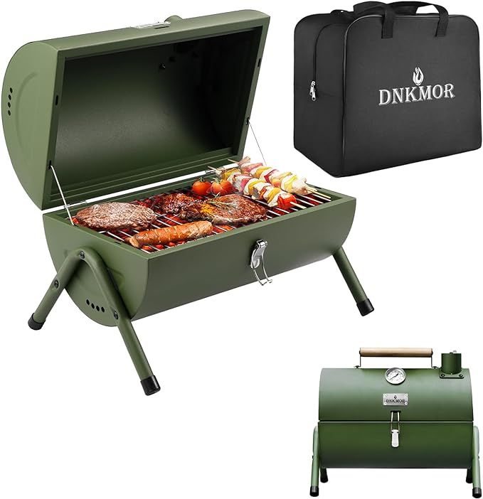 Portable Charcoal Grill, Tabletop Outdoor Barbecue Smoker, Small BBQ Grill for Outdoor Cooking Ba... | Amazon (US)