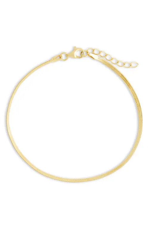 Sterling Forever Herringbone Chain Bracelet in Gold at Nordstrom, Size Small | Nordstrom