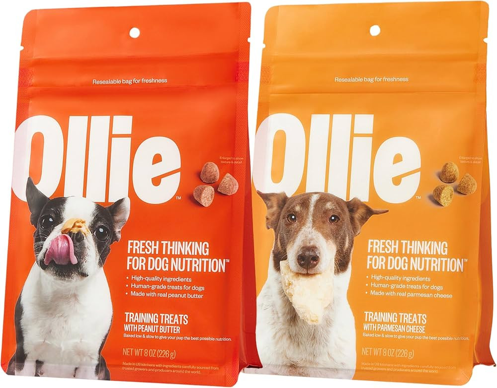 Ollie Soft Training Treats Variety Pack - Parmesan & Peanut Butter Recipe - Dog Training Treats All Natural - Healthy Dog Treats - 100% Human Grade - Baked in USA Kitchens 16 Oz. | Amazon (US)