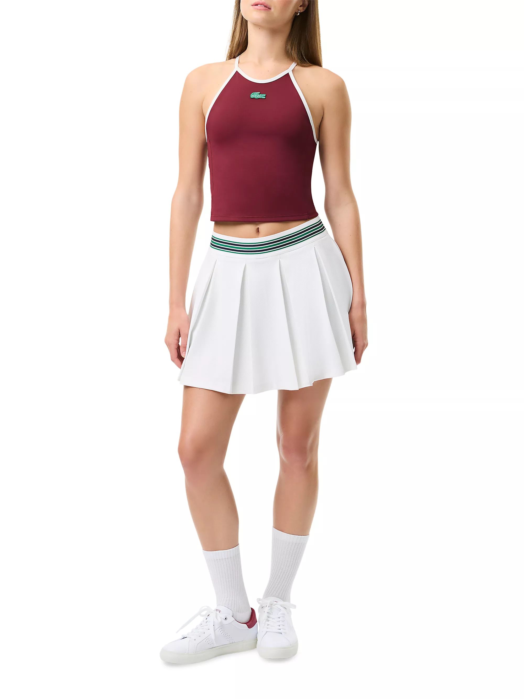 Lacoste x Bandier Performance Piqué Pleated Tennis Skirt | Saks Fifth Avenue